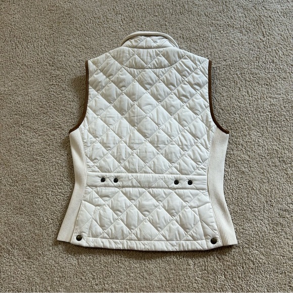 Polo Ralph Lauren Challege Equestrian Quilted Vest Sz M Crest Suede Shoulders - Picture 2 of 9